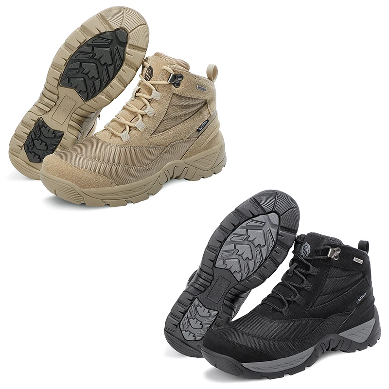 Boots Men Boots Army Boots Light Lace Up Casual Combat Boots ddmysmile For Men Outdoor Anti-Slip Ankle Boots Hiking Shoe Smile