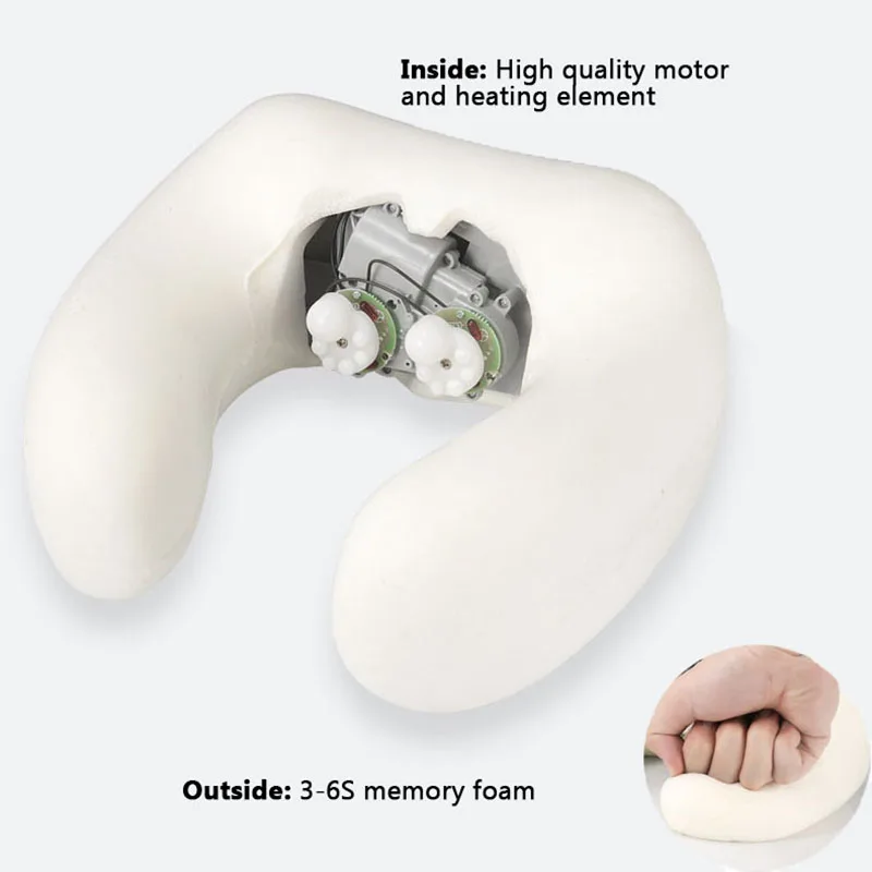 Neck U Electric Massager Shaped Pillow Multifunctional Portable Shoulder Cervical Massager HomeTravel Car Relax Massage Pillow smile