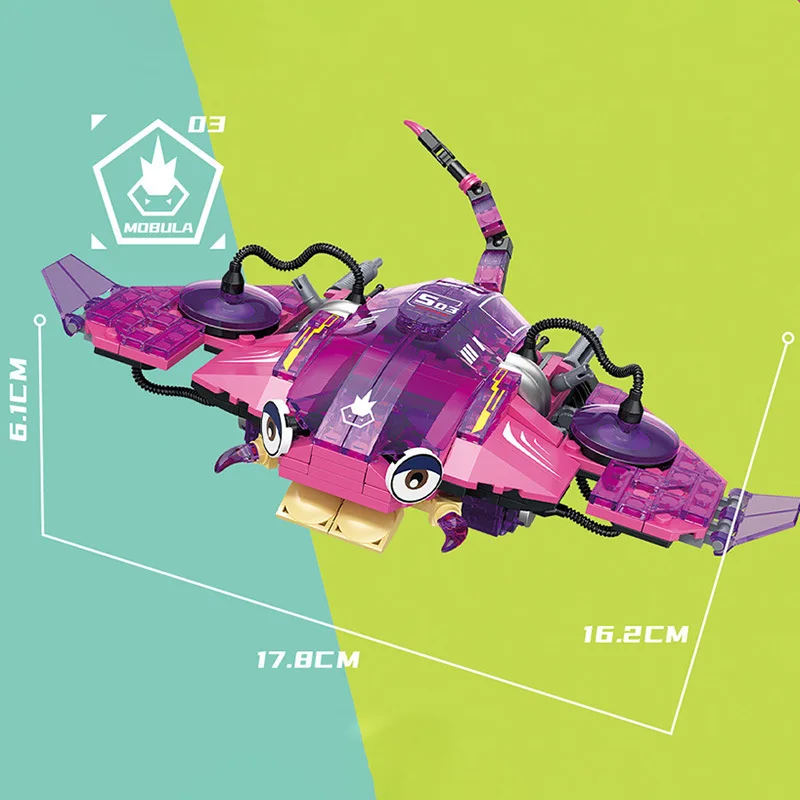 Shark Fish Squid Ocean Blocks Mobula Crab Bricks Compatible Legosquids Developmental Building Block Toys Gifts for Children Boy smile