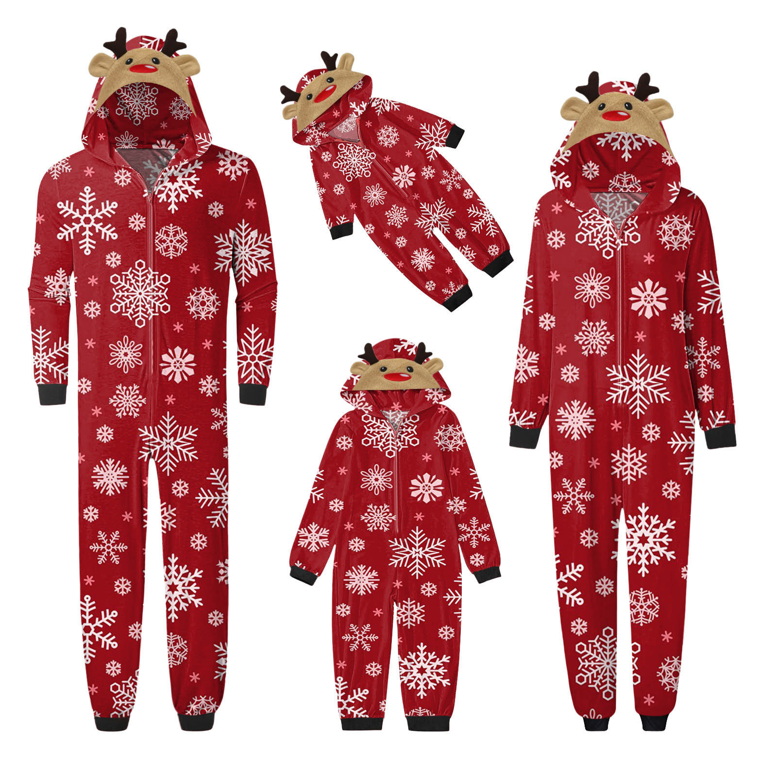 18 color hooded zipper rabbit ear parent-child outfit jumpsuit family outfit home outfit 241017