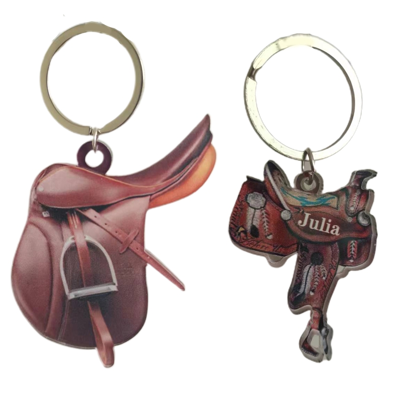 Western Horse Saddle Keychain Western Car Interior Decor Keychain for Key Gift for Horse Lover Acrylic Keyc