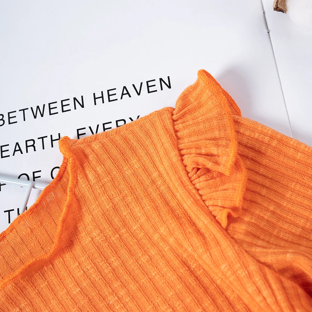 Color Solid 2Pcs Children Sets Girls Cute Little Flying Sleeve Top+Elastic ddmysmile Waist Pants Suits Spring And Autumn Smile Top+Elastic