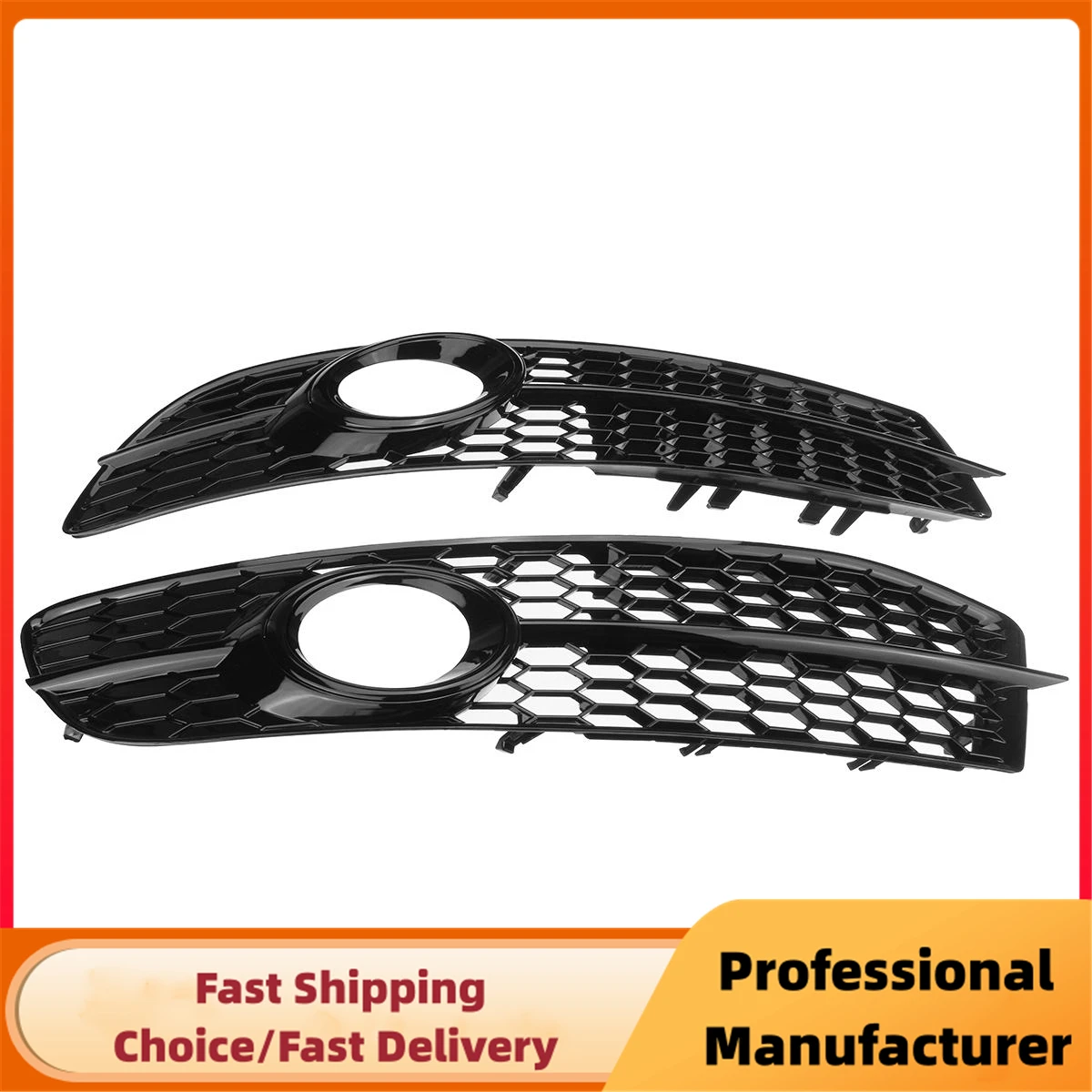 For Audi A6 C6 S-Line S-Facelifted 2008 2009 2010 2011 Car Front Bumper Fog Light Grille Honeycomb Hex Fog Lamp Racing Grill