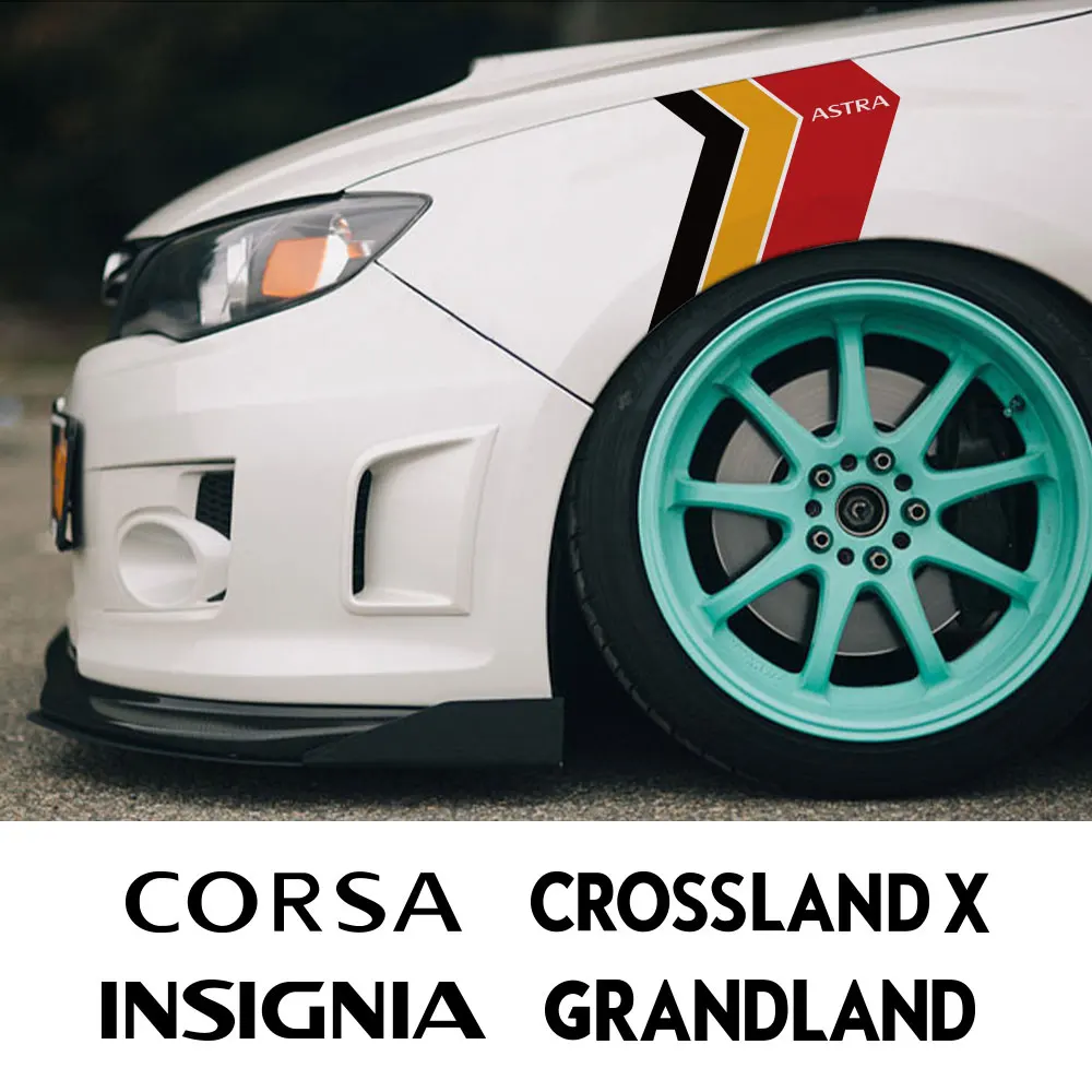 3 Color Car 2Pcs Stickers For Opel Astra ddmysmile Corsa Insignia Opc Vectra Zafira Grandland Meriva Mokka Crossland X Auto Accessories Smile