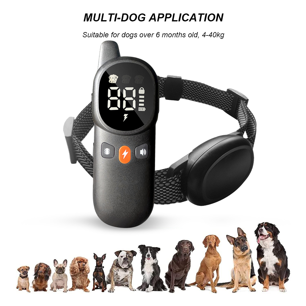 Dog Bark Collar Electric Dog Training Collar Sound Vibration Shock Rechargeable Remote Control Anti Bark Dog Collar Pet Clicker