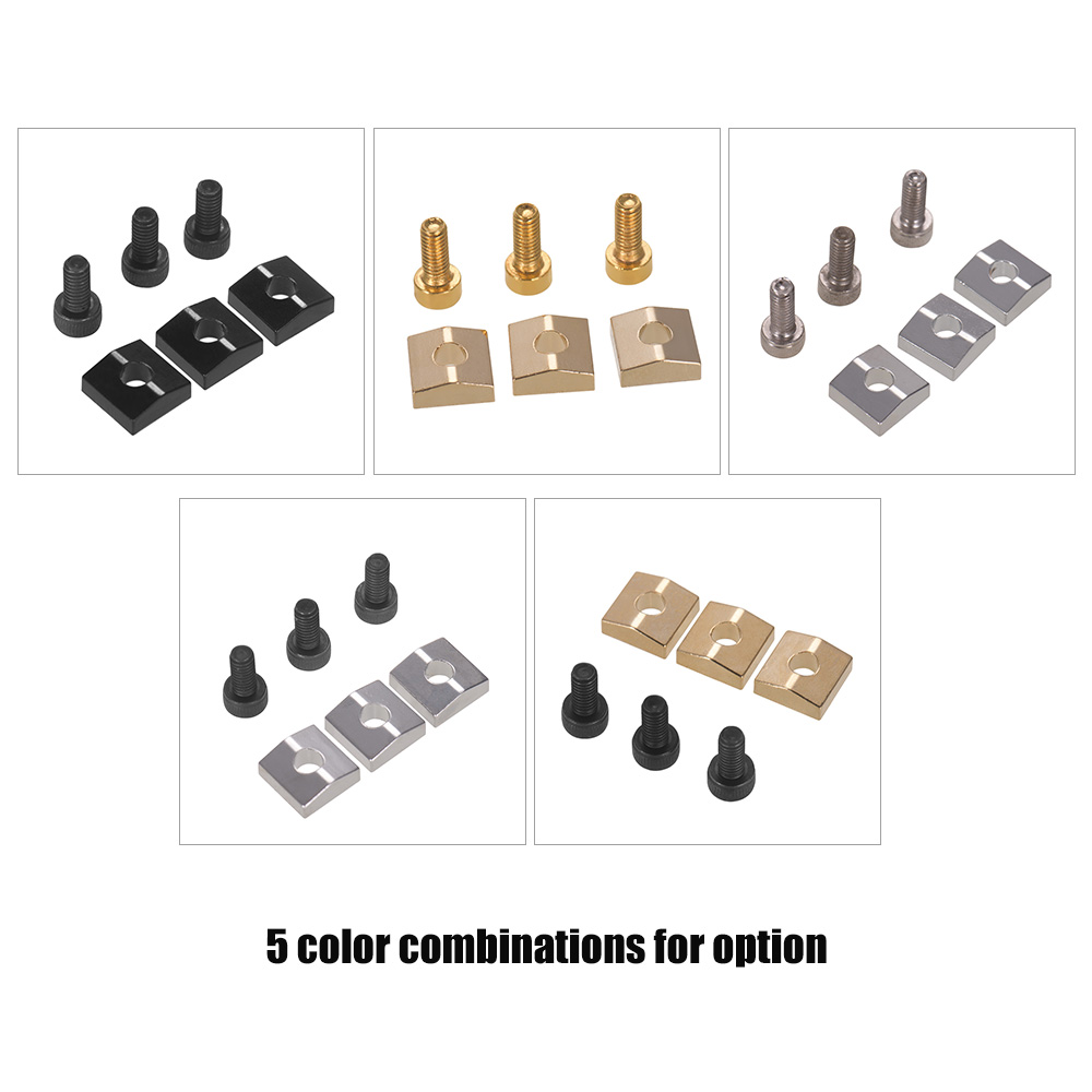 3pcs Electric Guitar Tremolo Bridge String Locks Strings Locking System Metal Nut Block & Clamp Hex Screws Guitar Accessories