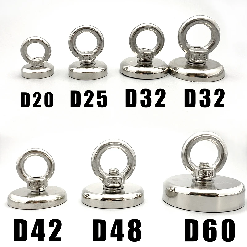 Saage Magnets 1/2/3/5Pcs Hook D20 NdFeB Magnetic Material MAGNET D20mm Strong Super Wall Hanger Steel Imanes smile