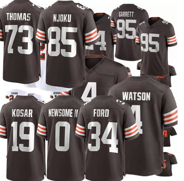 Browns Jersey Cedric Tillman Jameis Winston Jerry Jeudy Dawand Jones Myles Garrett Nick Chubb Deshaun Watson Denzel Ward David Njoku Jerome Ford Football Jerseys