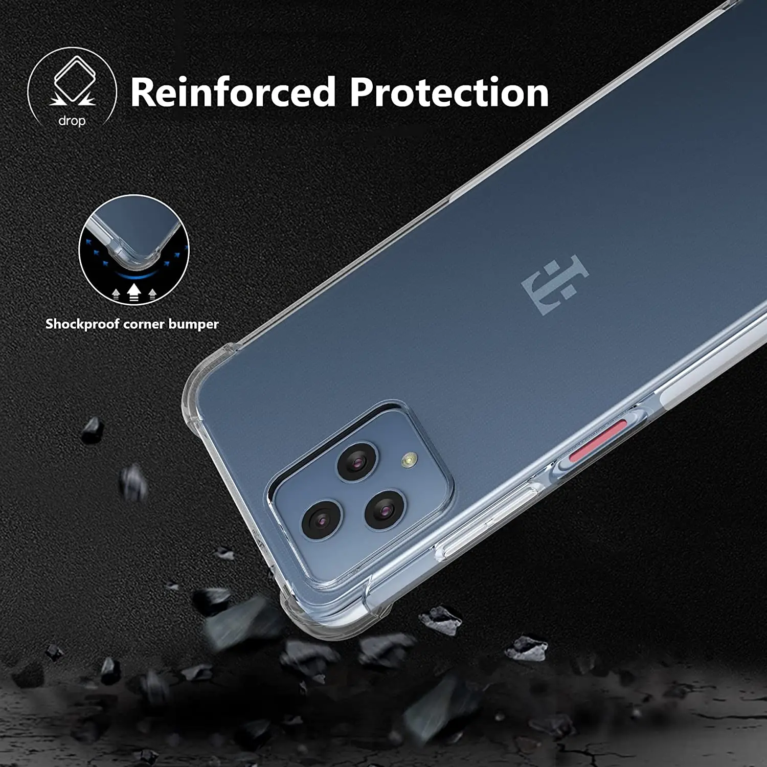 5G 6 Fit REVVL Case,Clear Anti-slip Shockproof Durable Flexible TPU Soft Case Cover for T-Mobile REVVL 6 Pro 5G (2022) smile ()