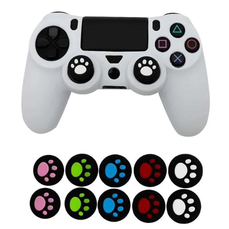 Cat Paw Thumb 4pcs/lot Stick Grip Cap Cover For PS3/PS4/PS5/Xbox One/Xbox 360 Controller Gamepad Joystick Case Accessories smile