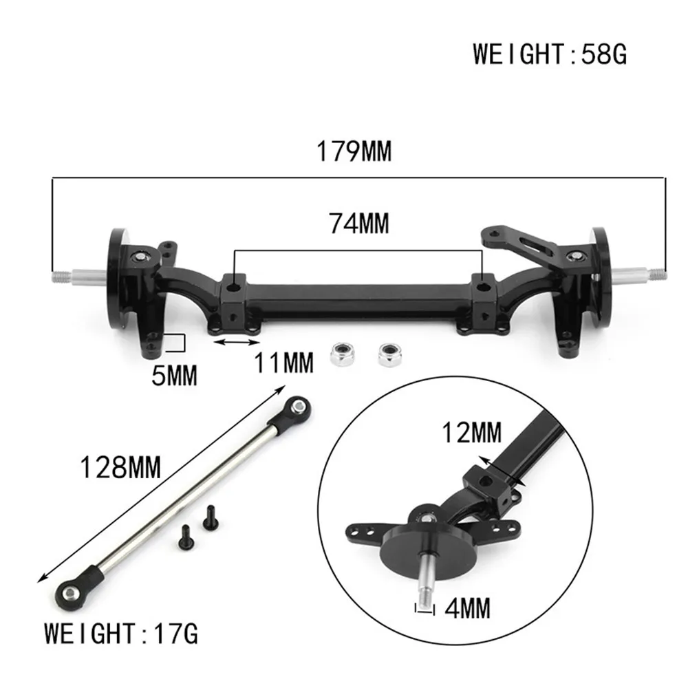 Replacement Front Steering Wheel Axle For Tamiya 1/14 Series Tractor Truck RC Car Accessories Aluminum Alloy Repair RC Car Parts
