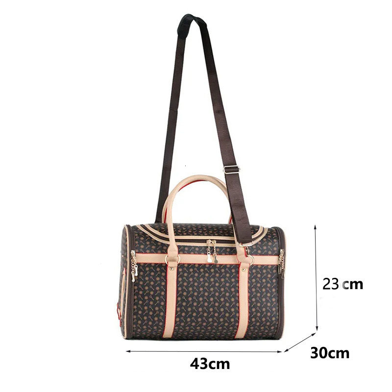 Others Dog Carrier Hot Sell Pet Carrier Puppy Dog Cat Waterproof PU Leather Flower Print Carrying Handbag for Outdoor Travel Walking Hiking Free Shipp