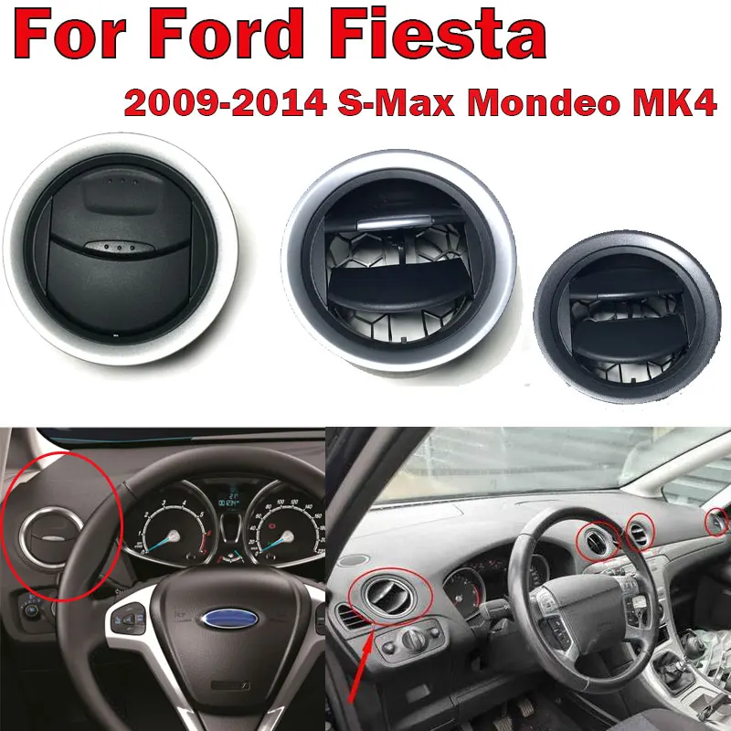 1PCS Internal Air Vent Grille Diffuser For Ford Fiesta 2009 - 2014 S-Max Mondeo MK4 Car Air-Conditioning Outlet Car Accessories