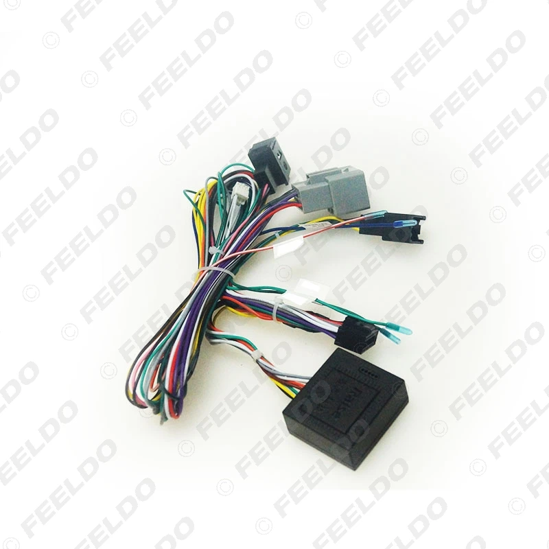 FEELDO Car Audio Radio DVD Android 16PIN Power Cable Adapter For Ford Fiesta Power Wiring Harness