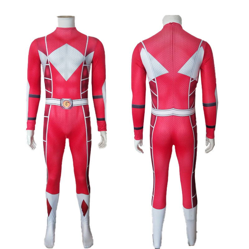 Power Samurai Sentai Shinkenger Red Rangers Costume Superhero Cosplay Halloween Birthday Party Zentai Suit Jumpsuit Kids Men