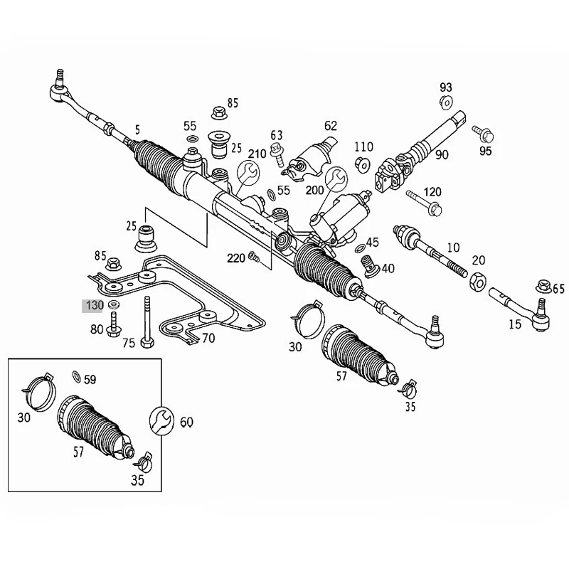 Outer Rod Inner/ Tie Rack End For Mercedes-Benz W211 E200 E220 E240 E260 E280 E300 2002-2008 smile Inner/