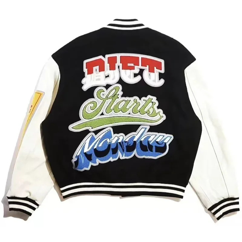 Winter Thicken Baseball Jacket Men Hip Hop Retro Flocking Embroidey Loose Jackets Women Patchwork Bomber Uniform Coat 240320