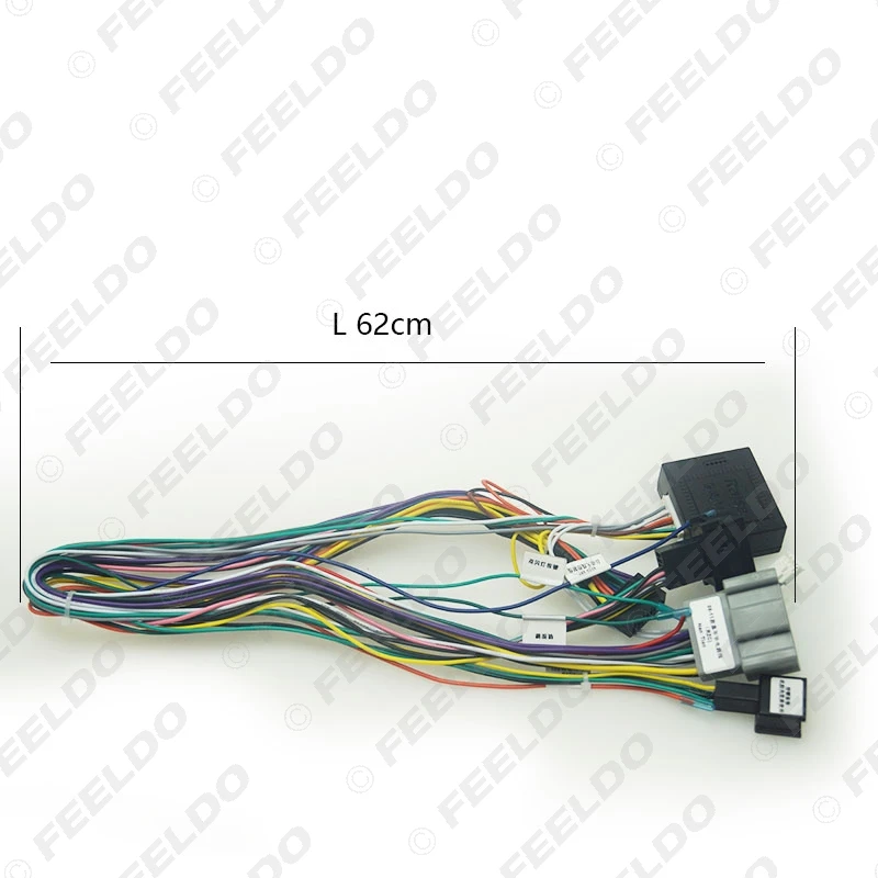 FEELDO Car Audio Radio DVD Android 16PIN Power Cable Adapter For Ford Fiesta Power Wiring Harness