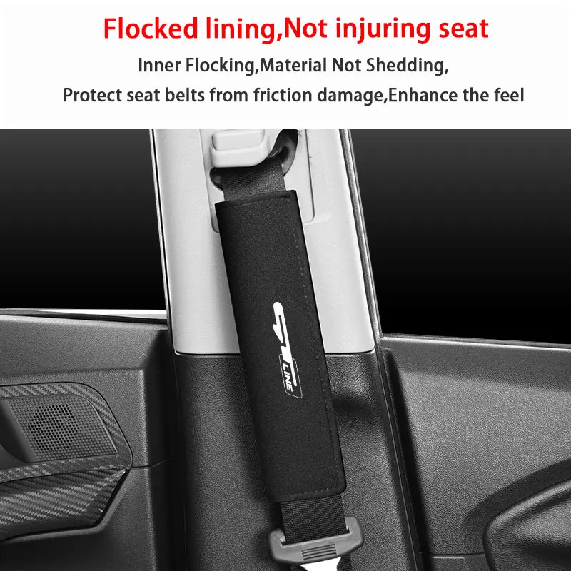 Car Styling Seat Belt Cover Suede Seatbelt Shoulder Strap Protector Pads For KIA GT GTLINE car Accessories