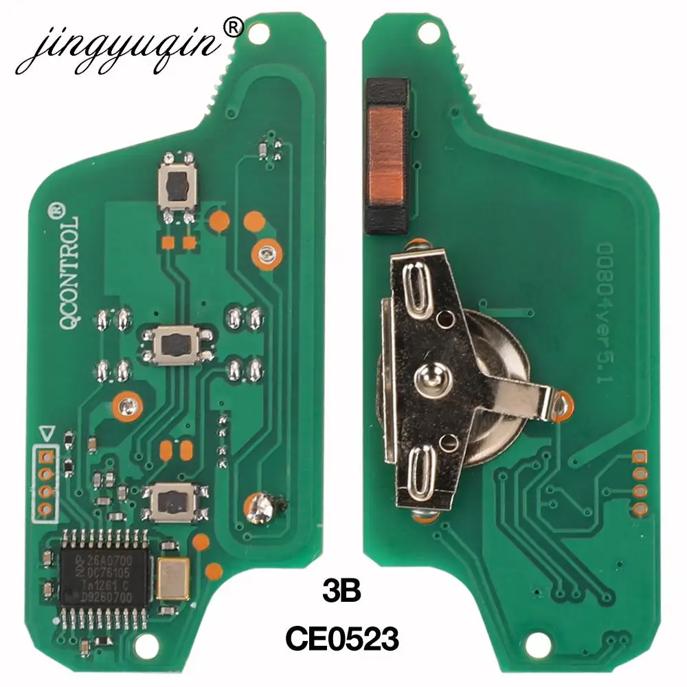 ASK/FSK ID46 jingyuqin 433Mhz For Citroen C2 C3 C4 C5 C6 C8 3 Buttons light Flip Remote Car Key Fob VA2/HCA Blade CE0523 Ce0536 smile