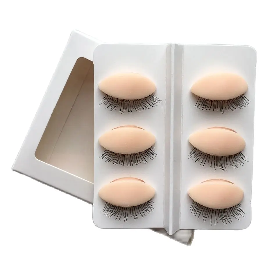 New Head Replacement Mannequin Eyelids Silicone Practice False Eyelash Extensions Makeup Model Massage Training Sets 3 Colors smile