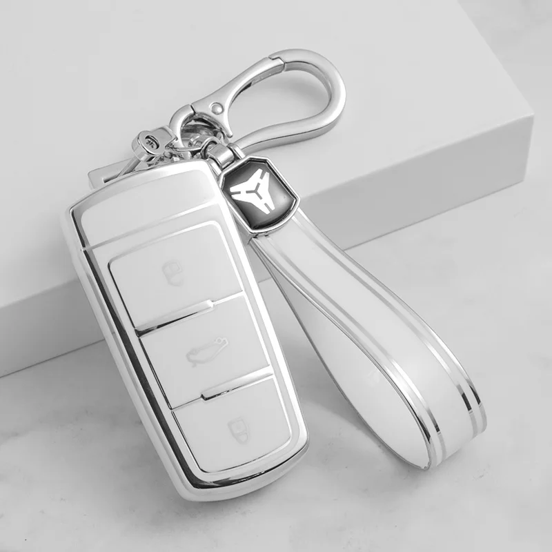 VW For CC Passat B6 B7 Passat 3C CC Sier Edge Car Remote Key Case Control Protective Cover Protecotr Fob Keyless smile