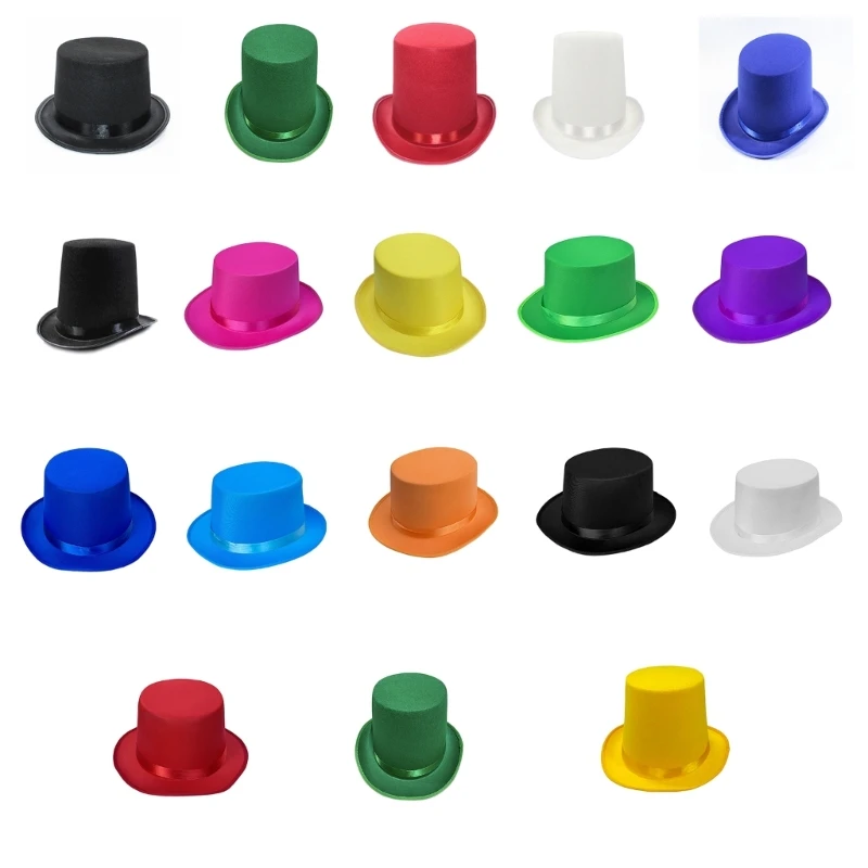 Hat Vintage Fedora Top Victorian Age White Short Brim Top Hat Western Magician Hat for Boy Men Adults Cap smile