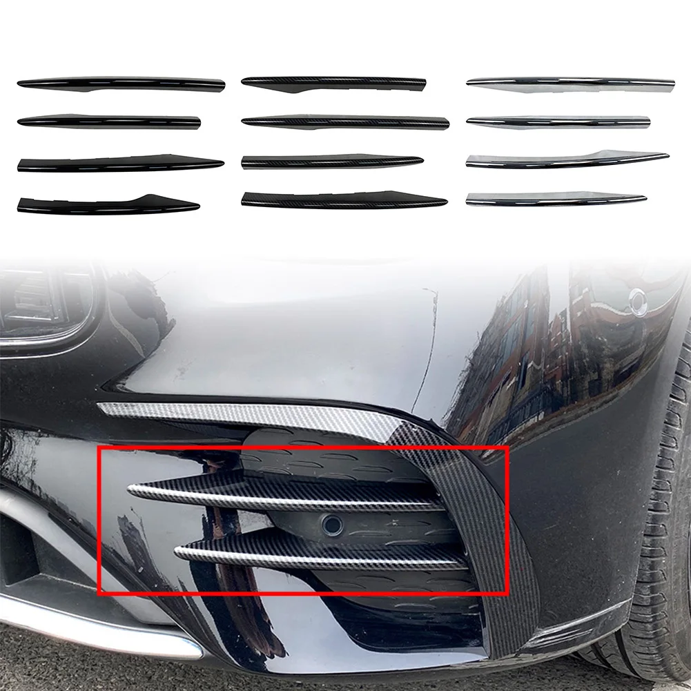 4Pcs Car Front Bumper Fog Light Lamp Decorative Cover Trim For Mercedes Benz New E-Class W213 E260 E300 E450 E53 2021 2022 2023
