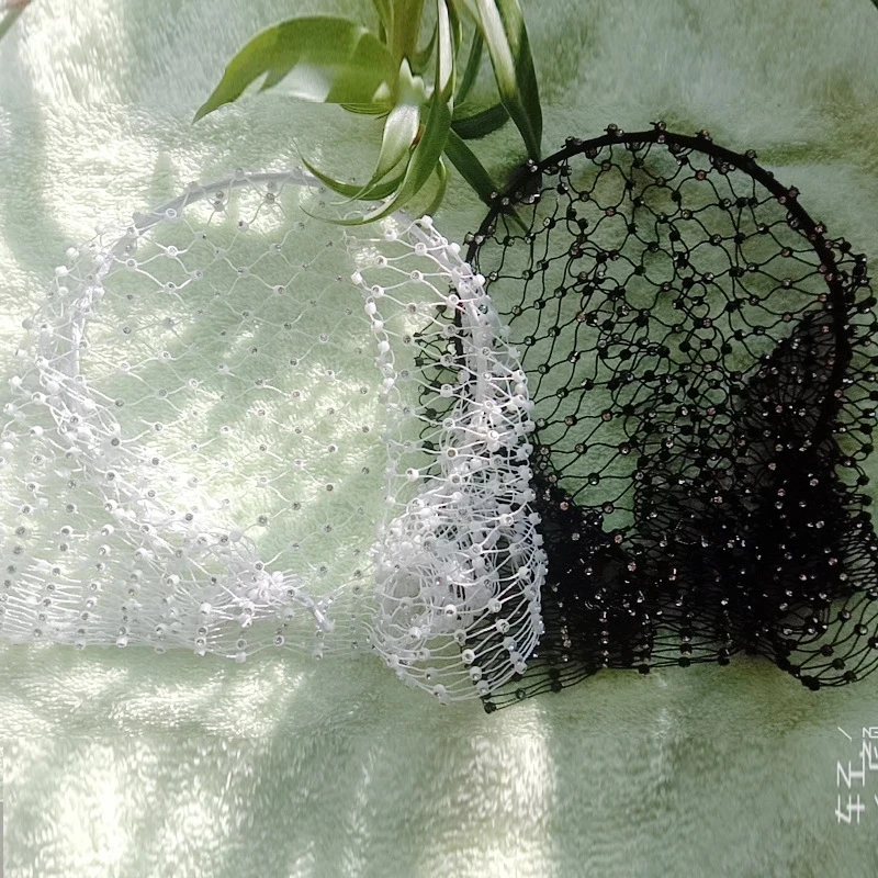 Veils Hair Headband Black Accessories Wedding for Bridal Crystal Beaded Birdcage White Face Net Mask Veil Charming Fascinator smile