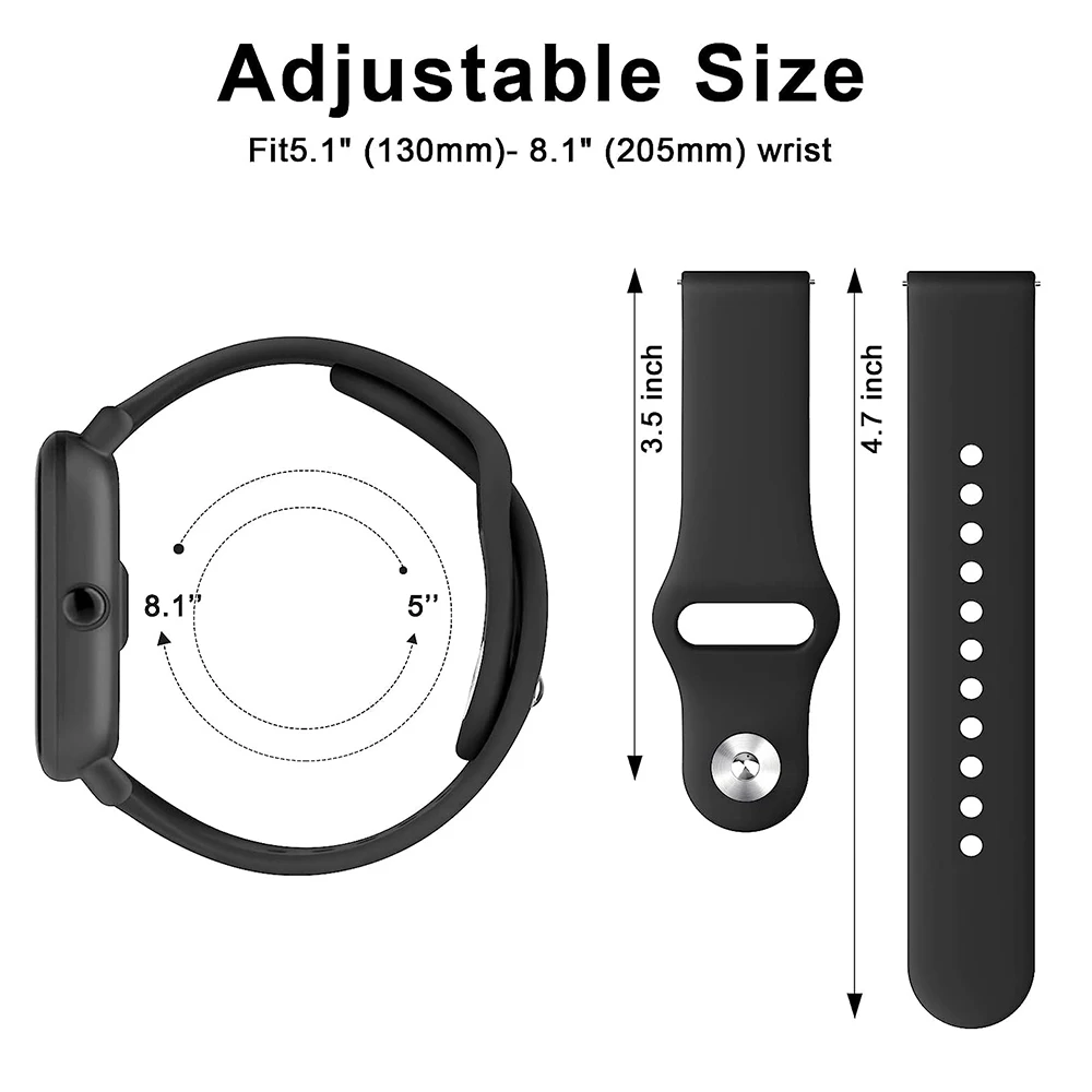 20mm Silicone Band Loop For Huami Amazfit Bip 3 S U Lite Pro Sports Watch Strap Correa For Amazfit GTS 4 3 2 2e Mini GTR 42mm