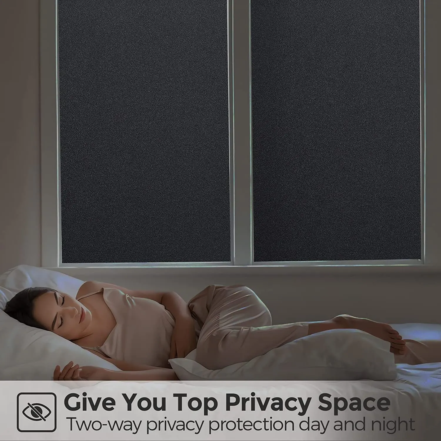 Static Film Blackout Window Cling 100% UV Blocking Privacy Room Darkening Frosted ddmysmile Glass Tint Heat Control Removable Covering Smile 100%