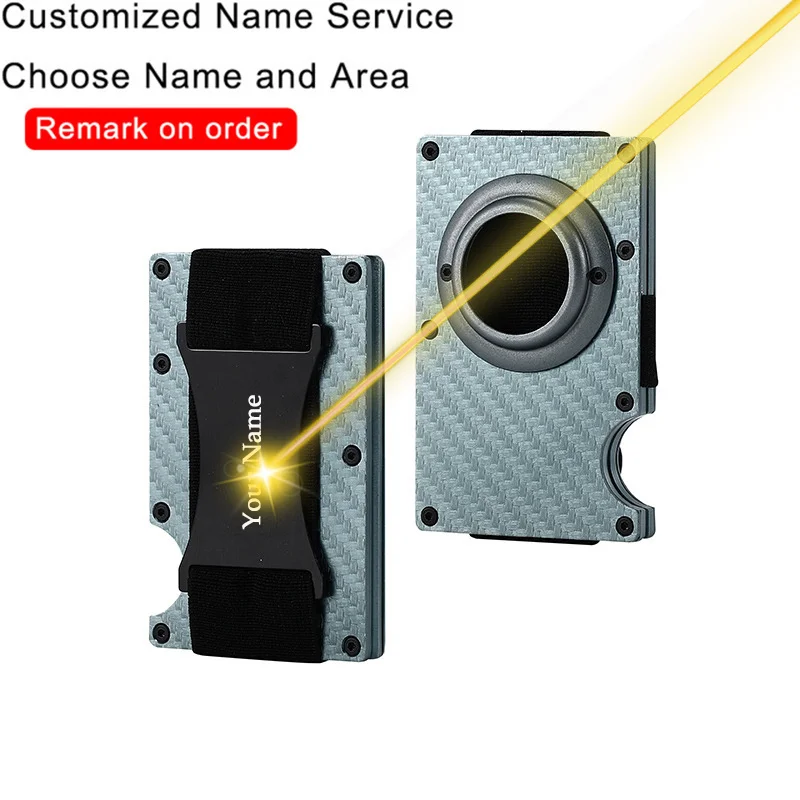 Custom Rfid Airtags Credit Card Holder Men Bank id Cardholder Container Case Aluminium Metal Magsafe Minimalist Parliment Wallet