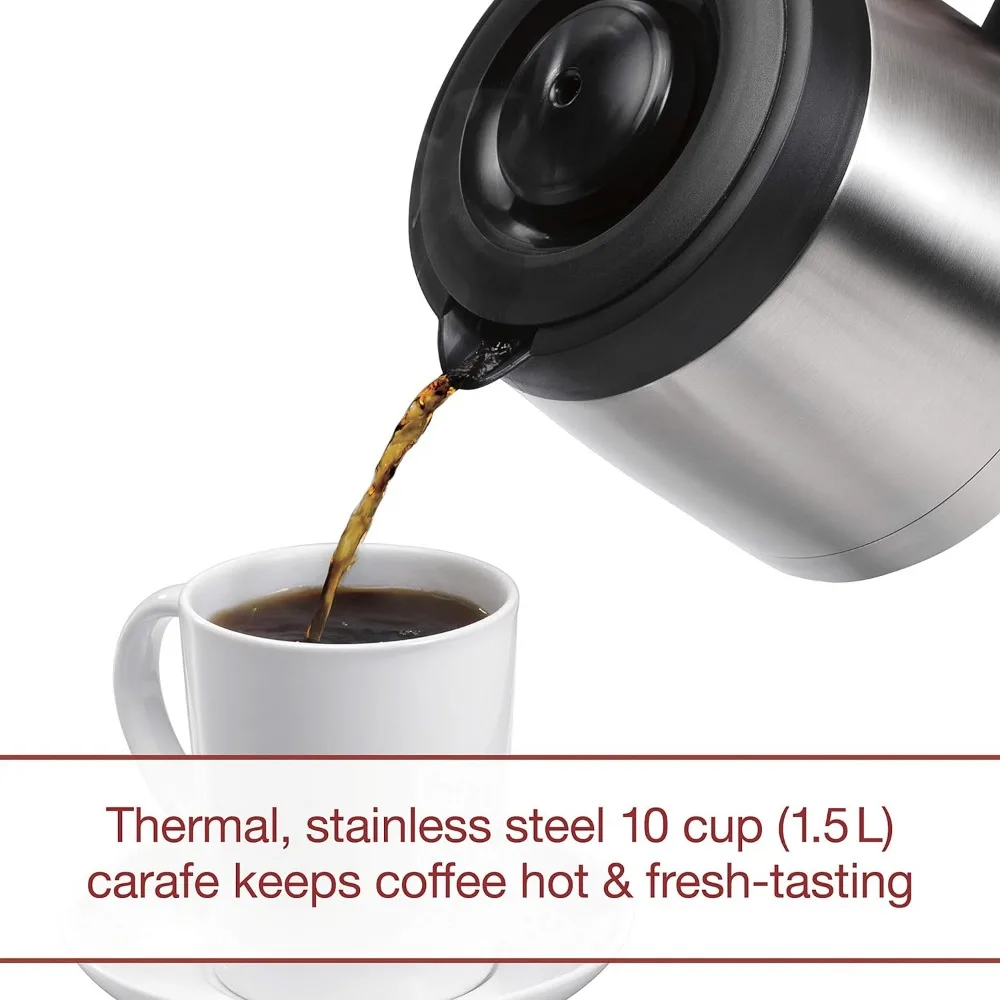 WOLF GOURMET Programmable Coffee Maker System with 10 Cup Thermal Carafe, Built-In Grounds Scale
