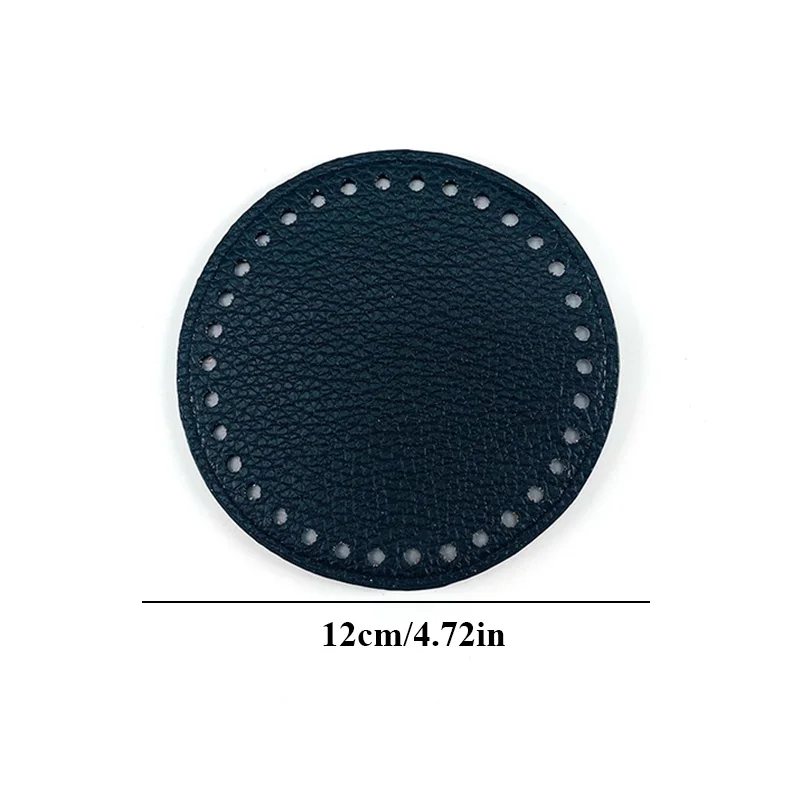2025 Durable 12cm Lychee Pattern Solir Color new PU Bag Bottom Round Bottom For Knitted Bag Accessories DIY Crochet Woven Bag Accessory