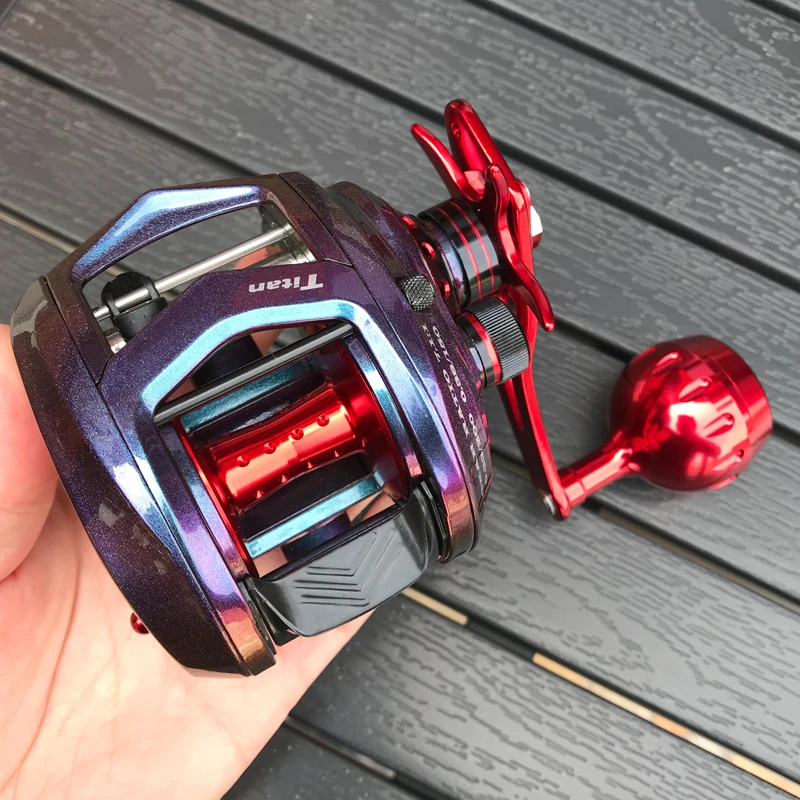 17kg Drag Power TEASER Gear Ratio 7.1:1 Aluminum Metal 11+1BB Metal Spool Trolling Drum Trolling Jigging Sea Boat Fishing Reels smile 11+1BB