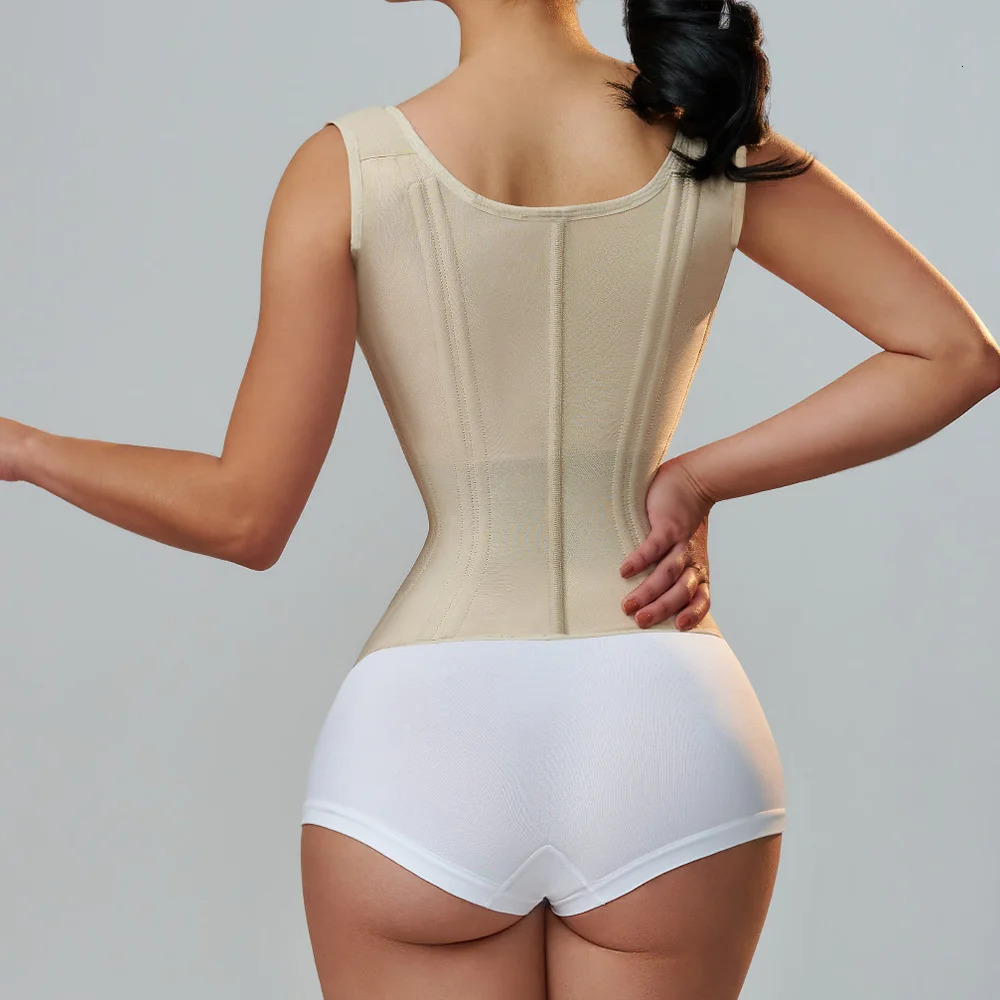 Fajas Colombians Girdles With Row Buckle and Zipper Postpartum Corset Waist Trainer Body Shaper For Women Sexy Shaping Curve 240327