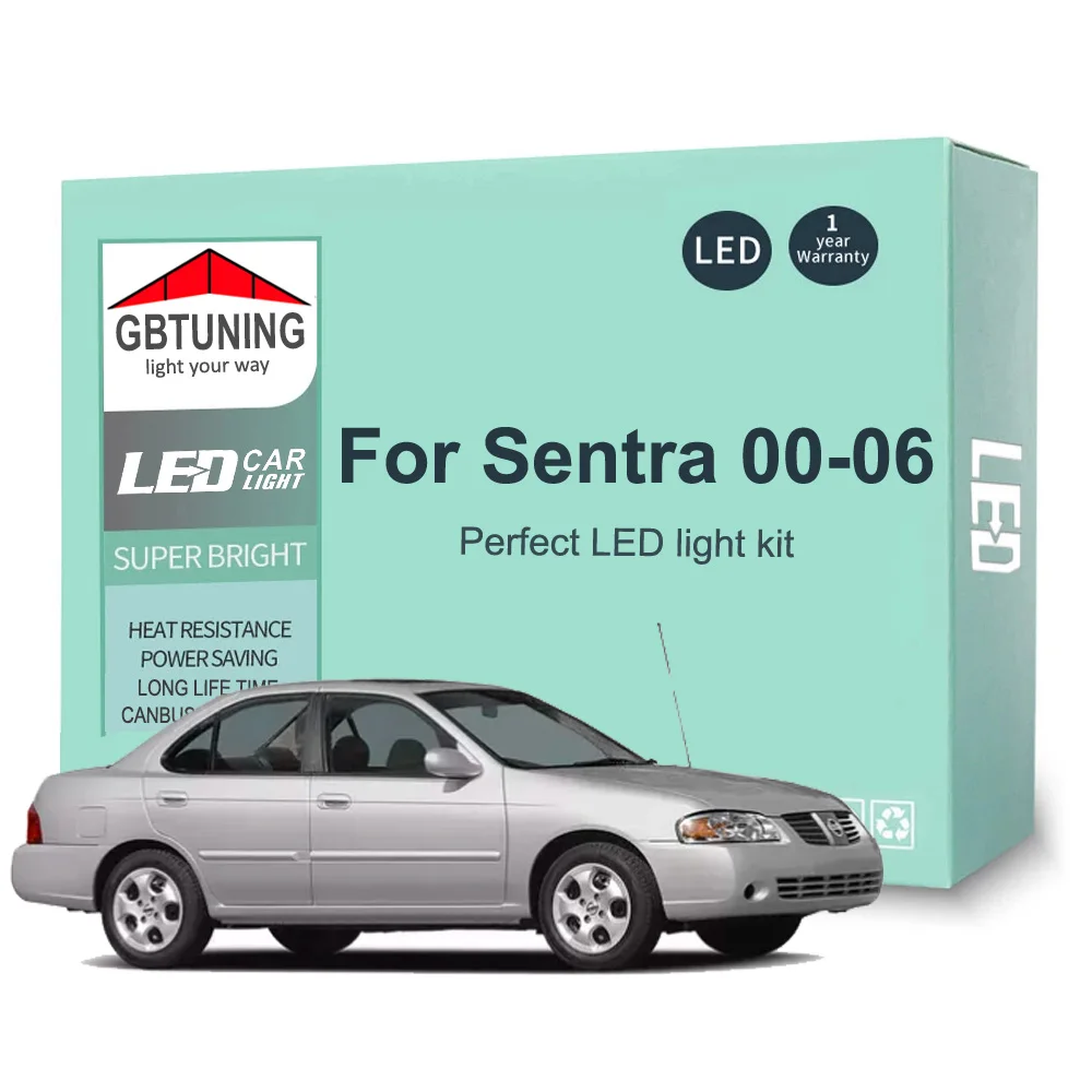 8Pcs Canbus Car Indoor Reading Trunk Lamp For Nissan Sentra B15 2000 2001 2002 2003 2004 2005 2006 LED Interior Light Bulb Kit