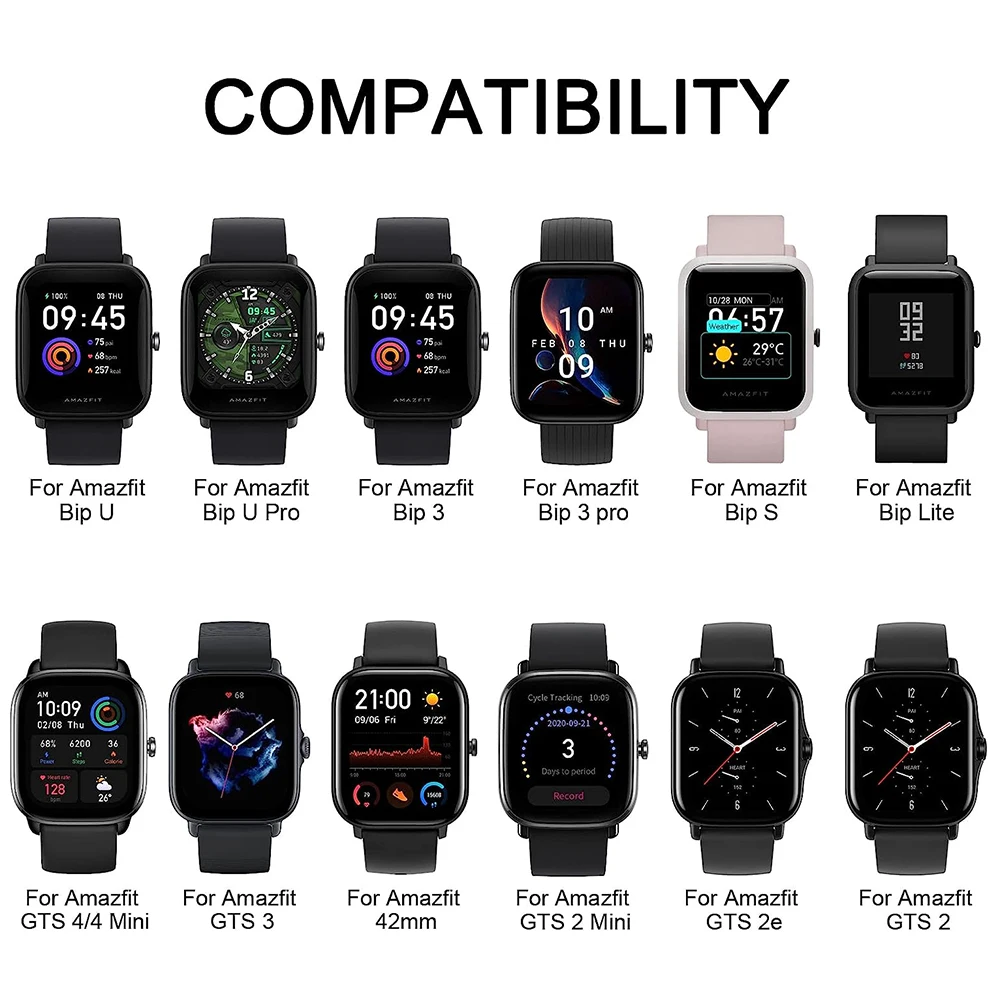 20mm Silicone Band Loop For Huami Amazfit Bip 3 S U Lite Pro Sports Watch Strap Correa For Amazfit GTS 4 3 2 2e Mini GTR 42mm