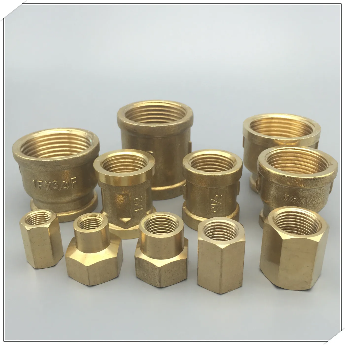 Female Thread 1/8" 1/4" 3/8" 1/2" 3/4" BSP Brass Pipe Fitting Copper Hose Hex Coupling Coupler Fast Connetor For Water Fuel G