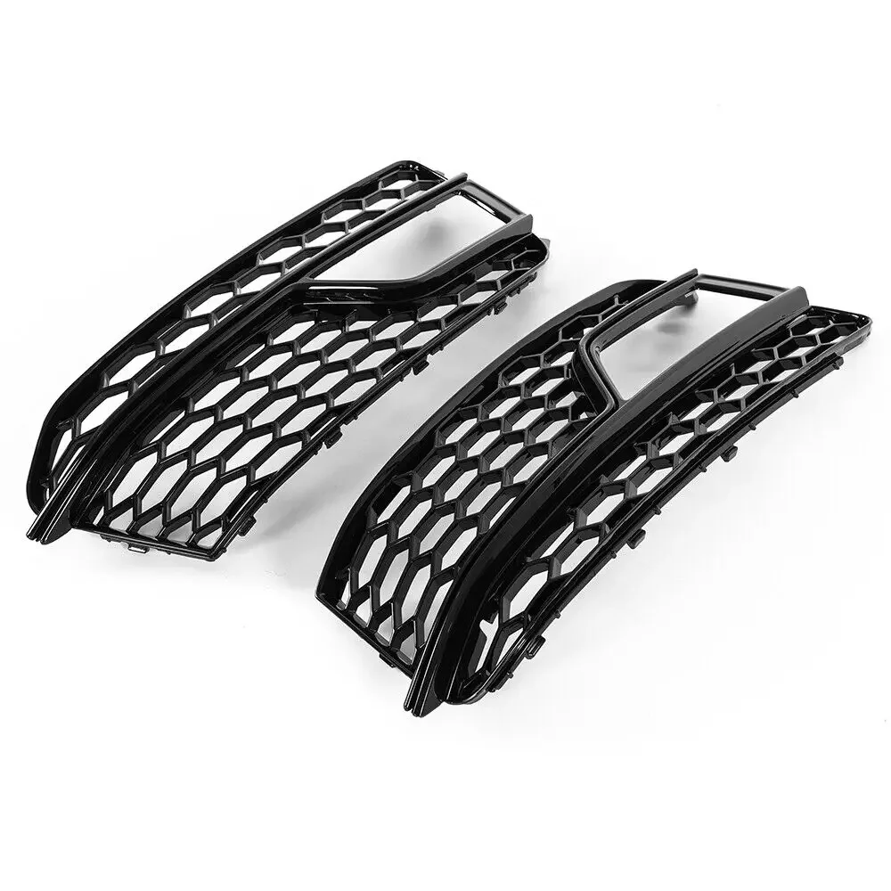 2X Car Front Fog Light Lamp Cover Grill Grille For Audi S5 A5 S-Line 2013 2014 2015 2016 Honeycomb Bumper Body Kit 8T0807682M