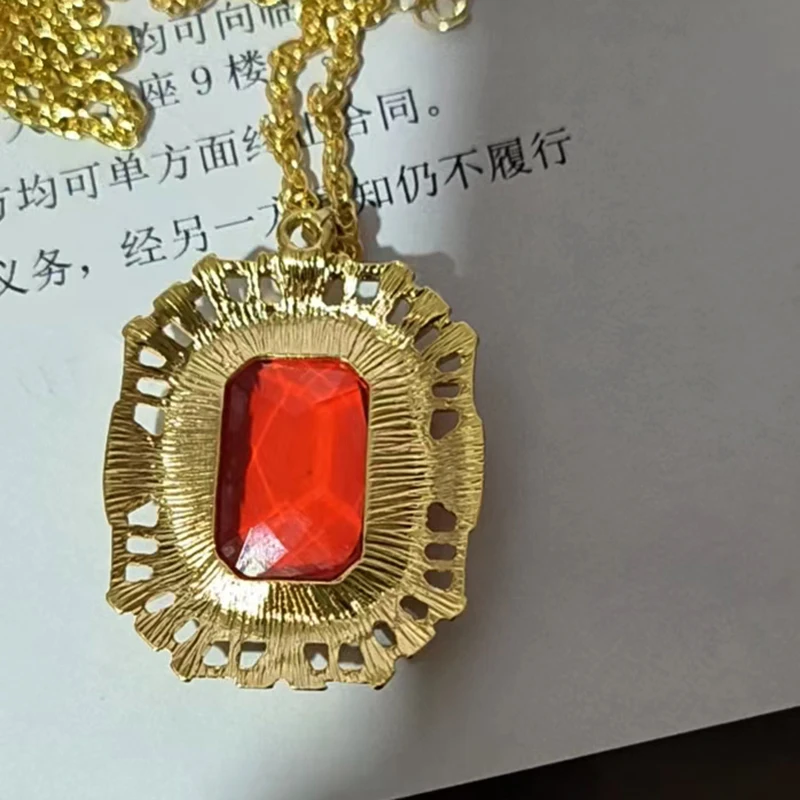 The Sandman Ruby Neckalce Cosplay King of Dreams Morpheus Red Stone Pendant Vintage Jewelry Costume Accessories Prop Fans Gift