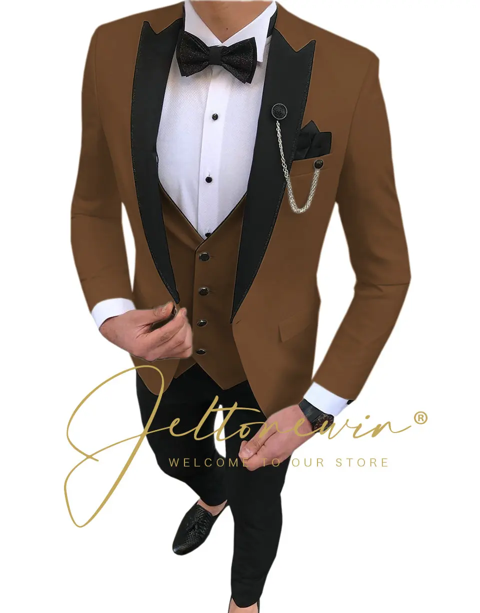 One Blazers Buttons Suits Tuxedos Notch Lapel Groom Groomsmen Men Jacket Pants Costume Homme Mariage 2022 Suits For Men Blazer smile
