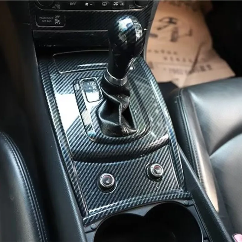 Car Styling 2025 Gear Shift Frame new Cover Trim Moldings ABS Stickers For Infiniti G25 G37 2010 2011 2012 2013
