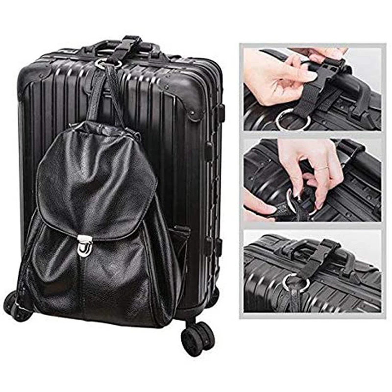 Lage Portable Anti-theft Black Straps Suitcase Belts Holder Gripper Add Bag Handbag Clip Use To Carry smile