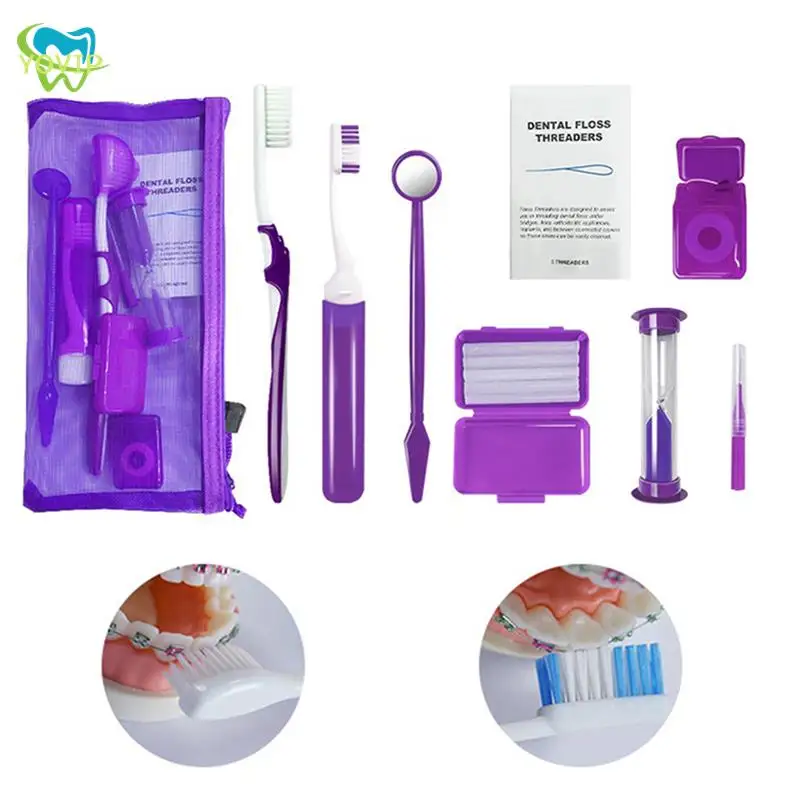Dental Teeth Orthodontic 8Pcs/Set Kits Oral Care Whitening Tool Portable Outdoor ddmysmile Suit Interdental Brush Oral Cleaning Care Smile
