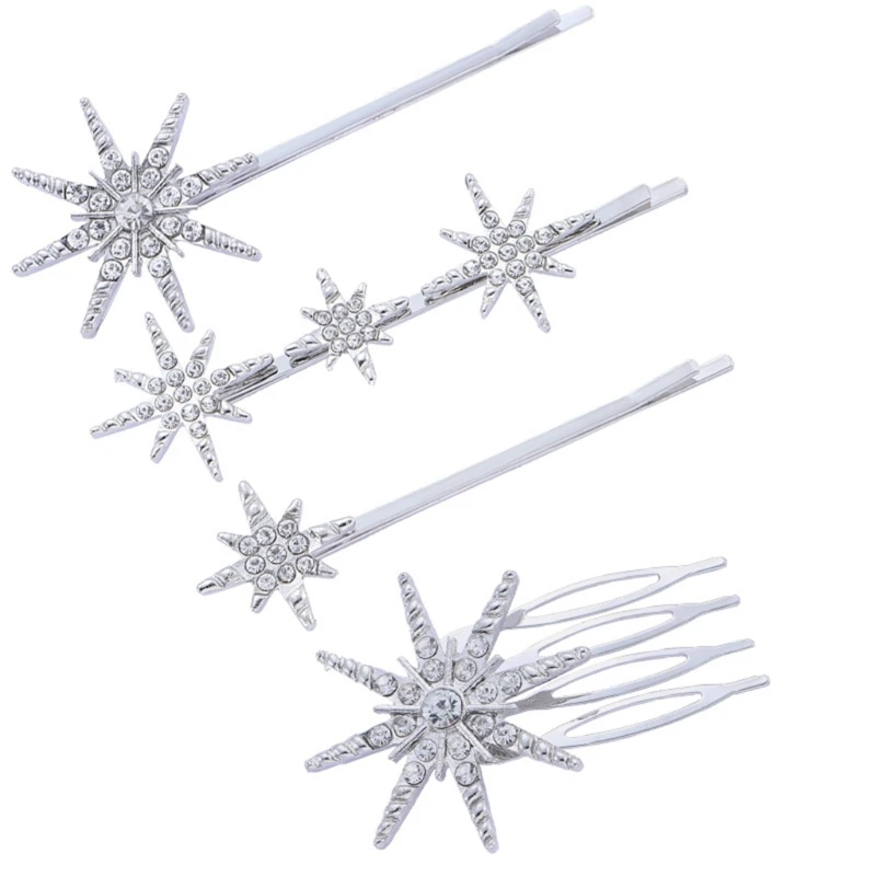 X6HE Wedding 2025 Barrettes new Bride Hair Clip Bride Hair Pin Hair Comb Bridal Barrettes Rhinestones Hair Clip Bride Hair Accessories