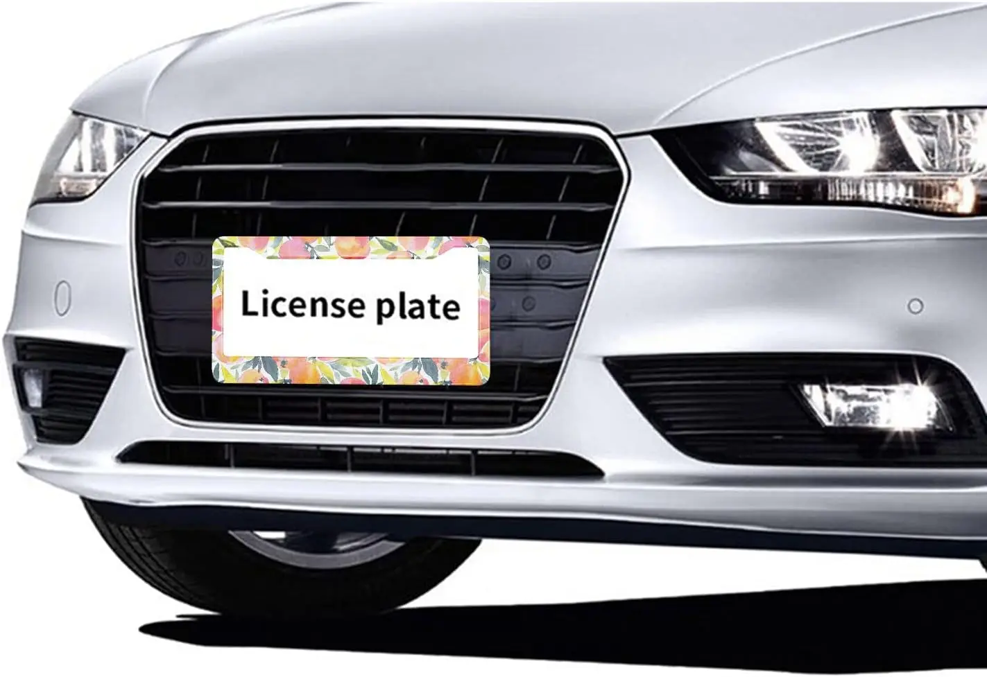 Plate License Watercolor Peaches Frames Stylish Fruit Colorful Fruits License Plate Cover for Men Women Car Accessories 12x6 In smile