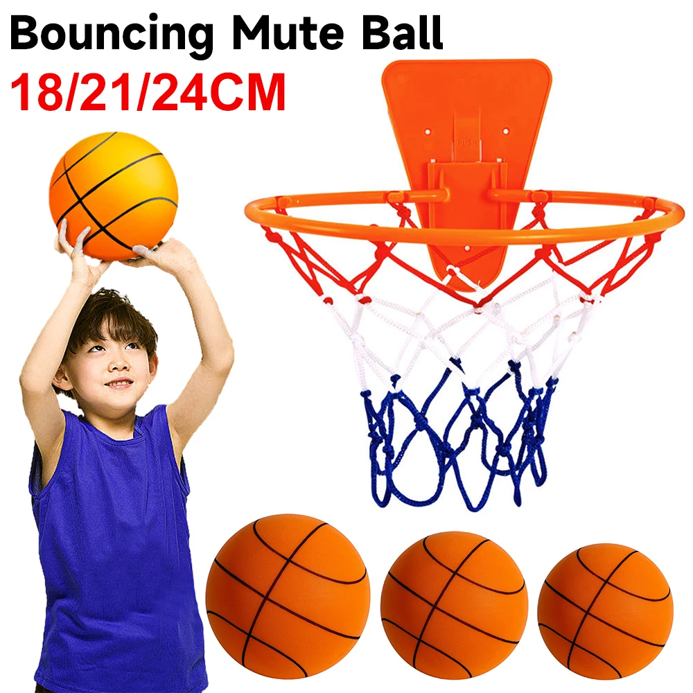 24/21/18cm Indoor Silent Basketball Bouncing Mute Ball Silent Soft Foam Basketball Child Sports Toy Game Bounce Basket Balls
