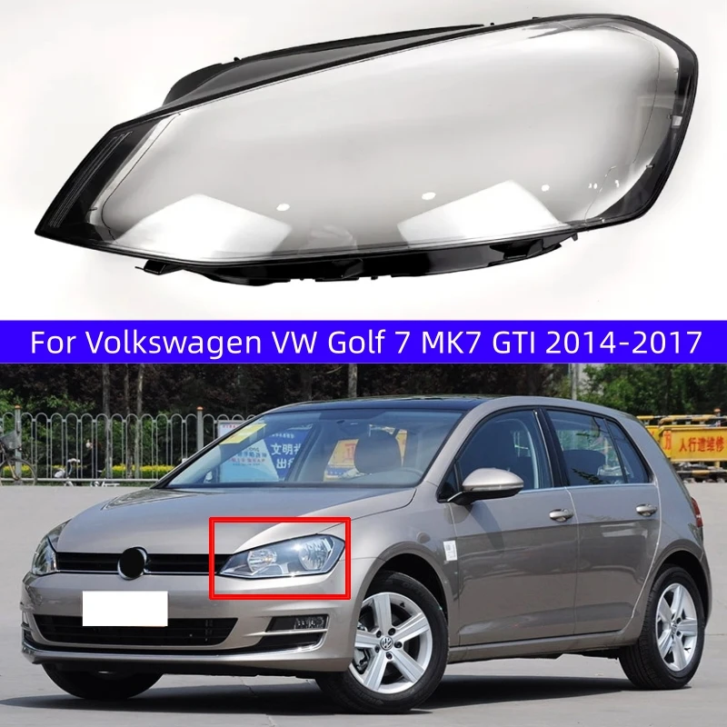 For Volkswagen VW Golf 7 MK7 GTI 2014 2015 2016 2017 Headlamp Cover Transparent Lampshade Headlight Shell Lens Plexiglass