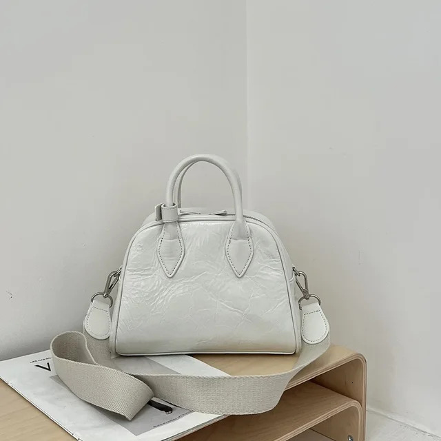 Fashion Stylish Shiny Gold Sier Color Tote Small Medium Size 100% Cowhide Leather Women Handbag High-Class Shoulder Bag Zipper Style Genuine Leather B
